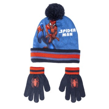 Spiderman Blue kids hat+ gloves set