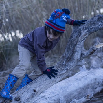 Spiderman Blue kids hat+ gloves set