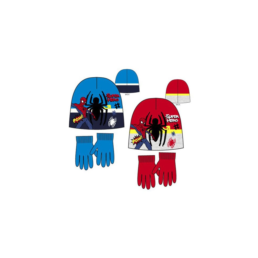 Spiderman Hero kids hat + glove set 52-54 cm