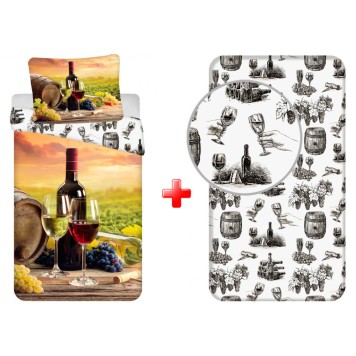Wine Tasting  bed linen and fitted sheet set