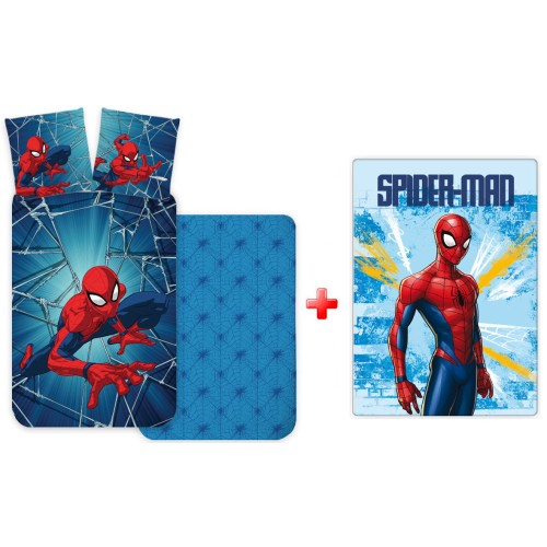 Spiderman Light kids bedding set and fleece blanket set