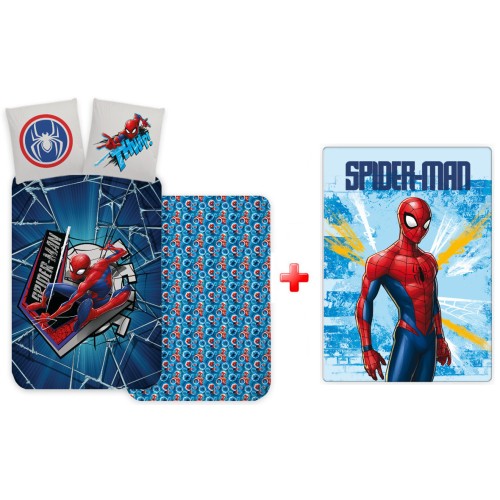 Spiderman Light kids bedding set and polar blanket set