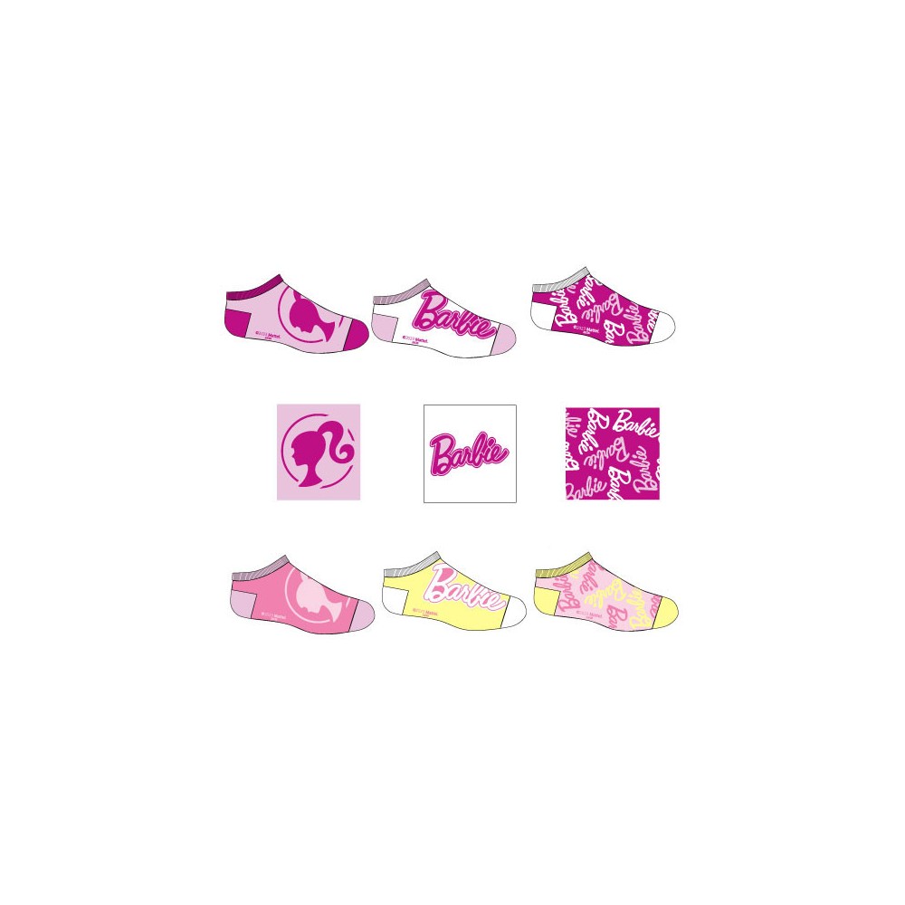 Barbie Pink kids' low cut socks 23-34
