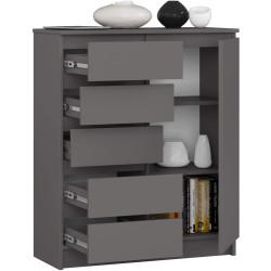 KOMODA K80 1D 5SZ PK GRAFIT SZARY