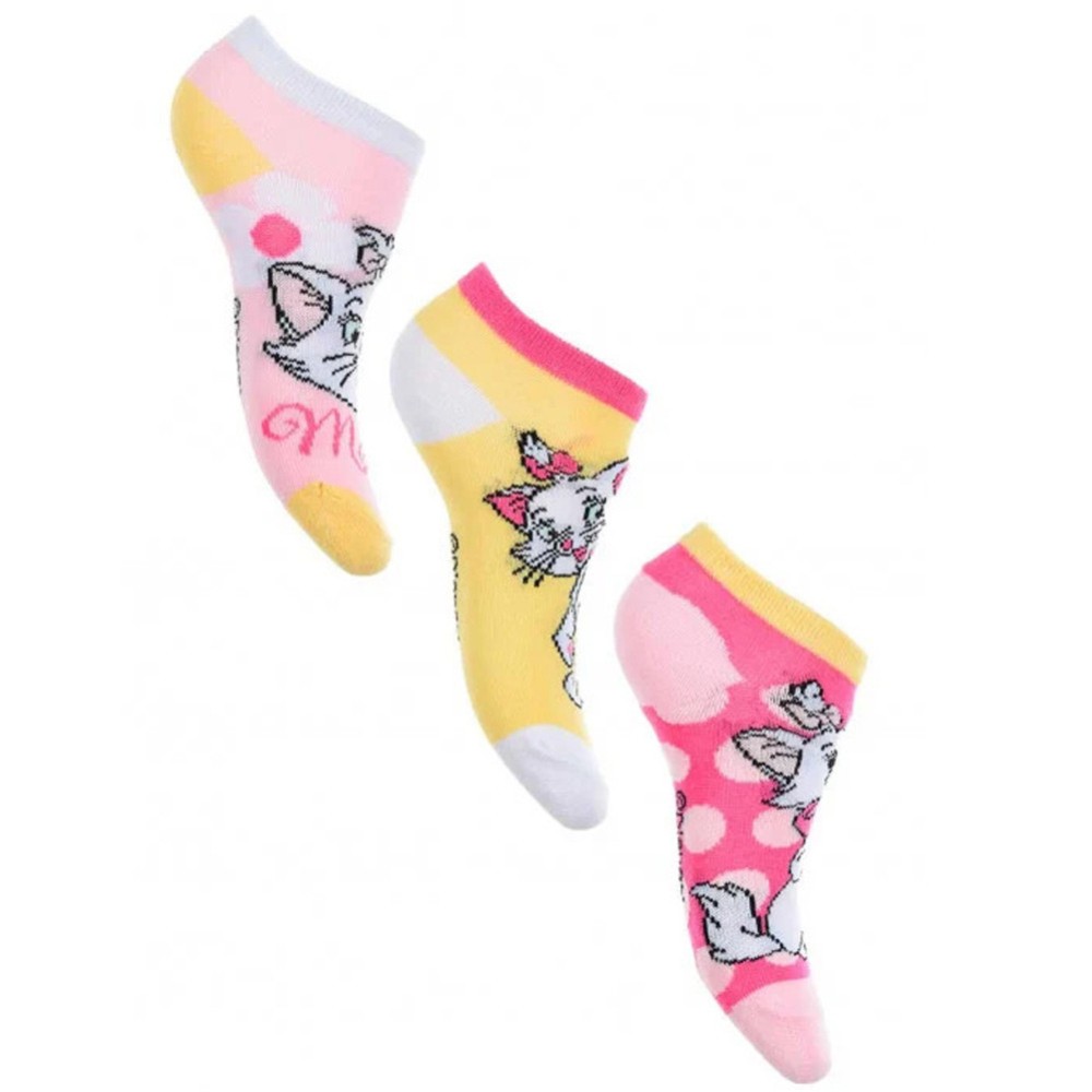 Disney Marie Dots Yellow  children's no-show socks 27/30