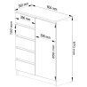 KOMODA K80 1D 5SZ PK DĄB SONOMA / BIAŁA
