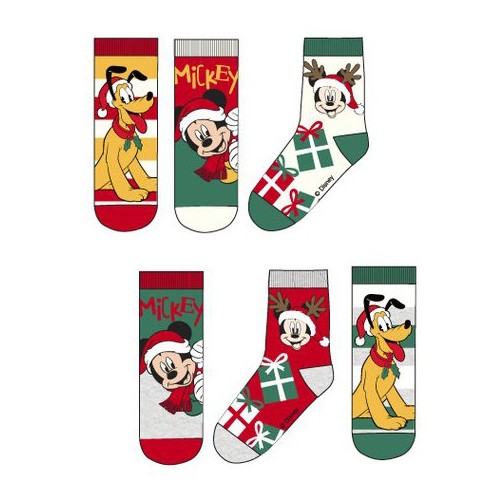 Disney Mickey  & Pluto Christmas Kids Socks 23-34