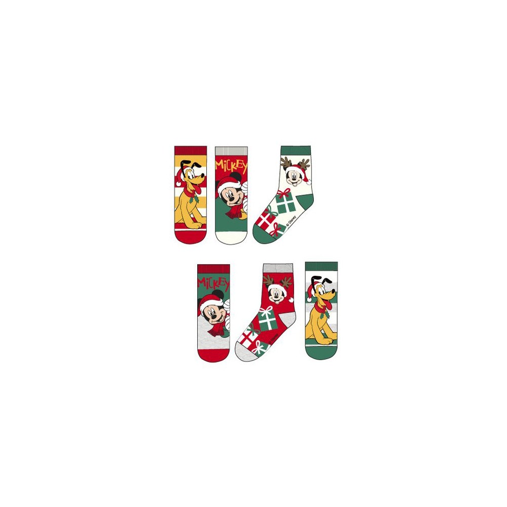 Disney Mickey  & Pluto Christmas Kids Socks 23-34