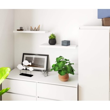 Etagére mural bois 60x3x20 cm Blanche