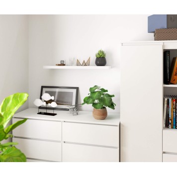 Etagére mural bois 80x3x20 cm Blanche