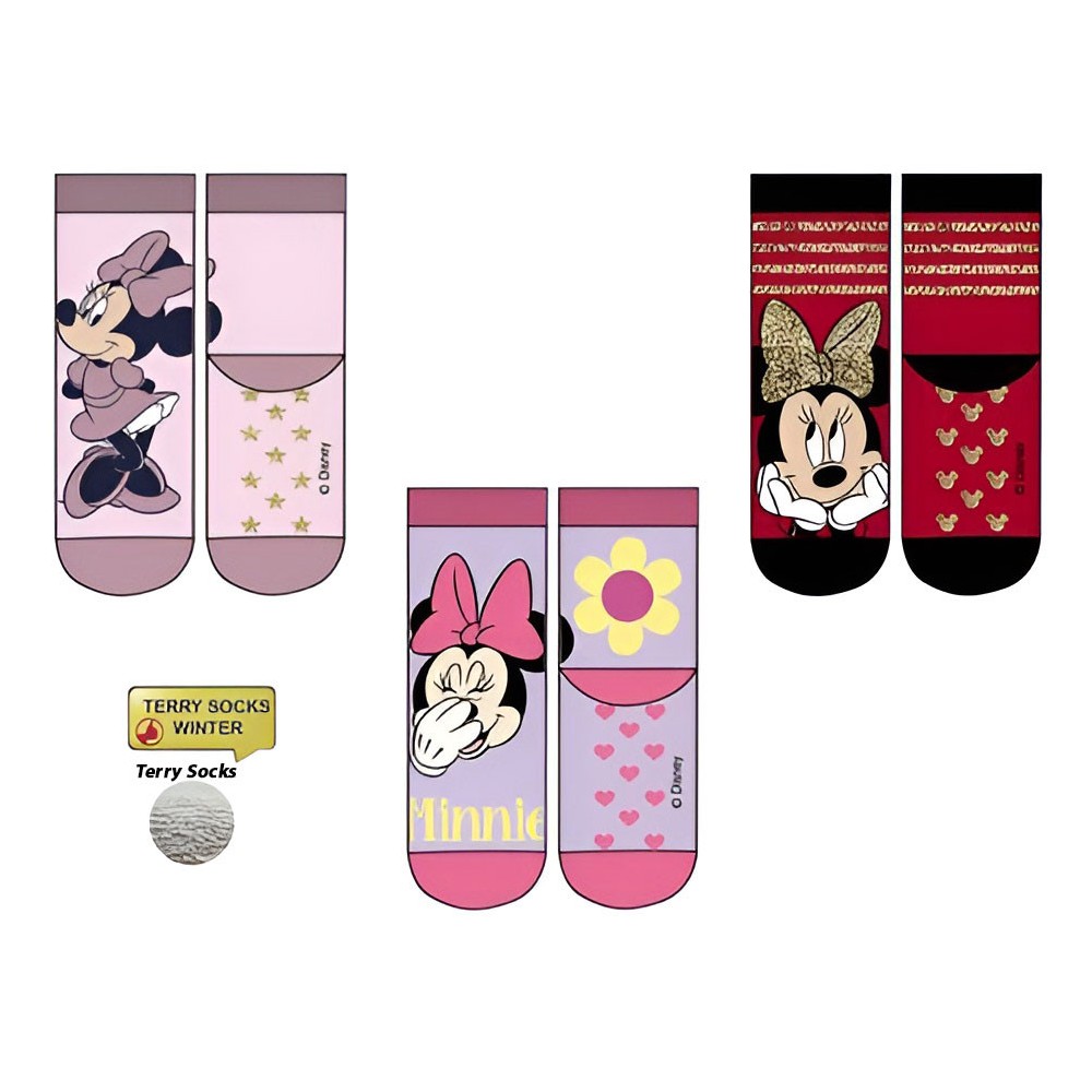 Disney Minnie  Chic children's thick anti-slip socks 23-34