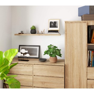 Etagére mural bois 100x3x20 cm Bois sonoma