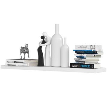 Etagére mural bois 100x3x20 cm Blanche