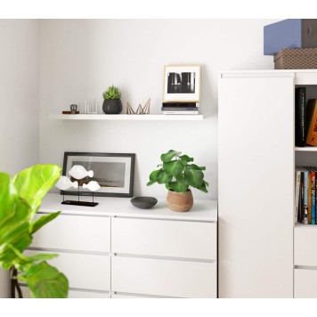 Etagére mural bois 100x3x20 cm Blanche