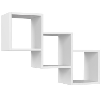 Lot de 3 étagère mural bois 55x78x20 cm Blanche