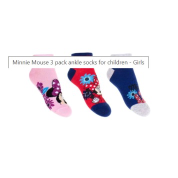 Disney Minnie  kids ankle socks 23-34