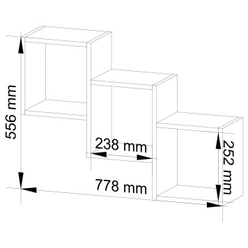 Lot de 3 étagère mural bois 55x78x20 cm Blanche