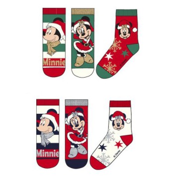 Disney Minnie  Gold & Silver Christmas Kids Socks 23-34