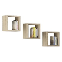 PÓŁKA ŚCIENNA K 25x25cm KOMPLET 3szt DĄB SONOMA