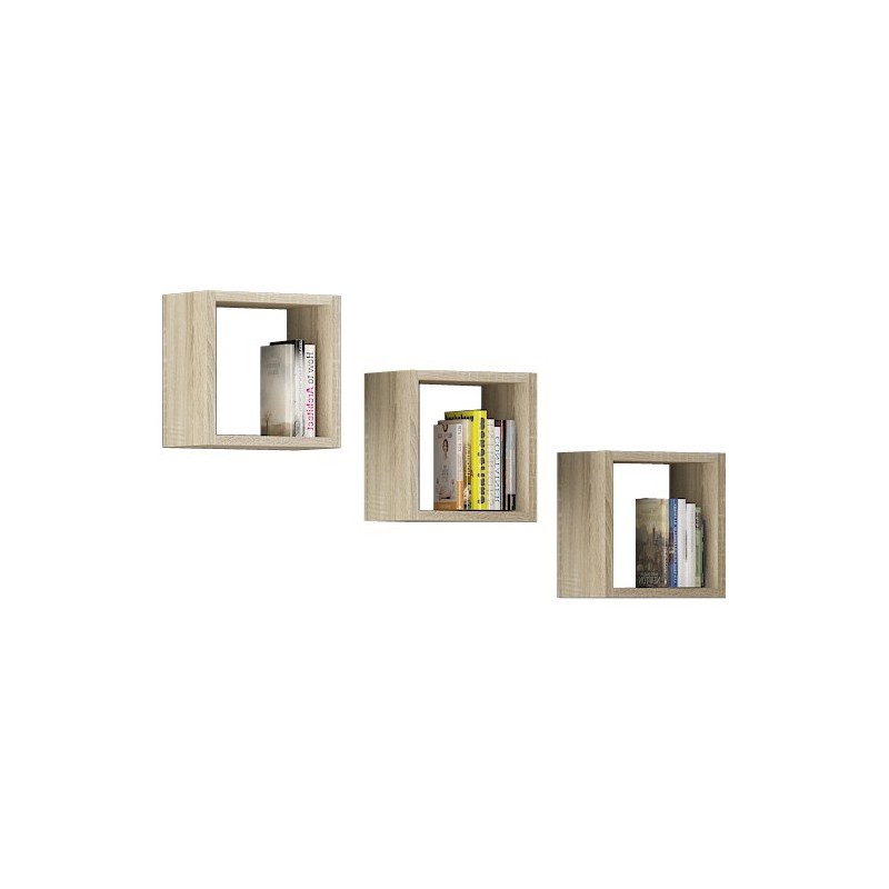 PÓŁKA ŚCIENNA K 25x25cm KOMPLET 3szt DĄB SONOMA PÓŁKA ŚCIENNA K 25x25cm KOMPLET 3szt DĄB SONOMA