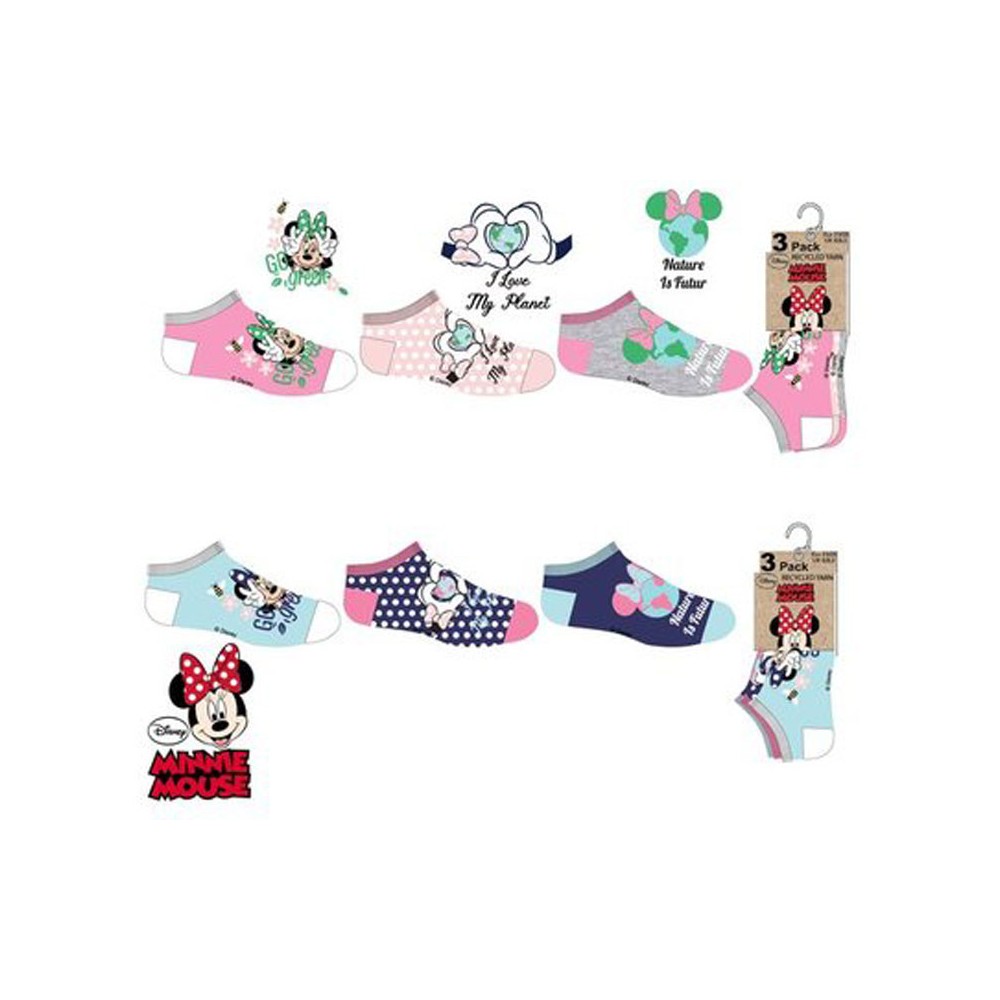 Disney Minnie  kids' no-show socks 23-34