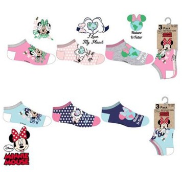 Disney Minnie  kids' no-show socks 23-34