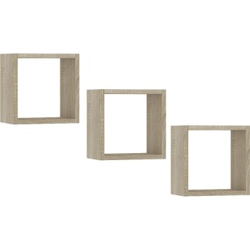 PÓŁKA ŚCIENNA K 25x25cm KOMPLET 3szt DĄB SONOMA