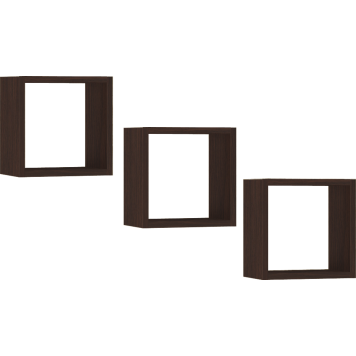 PÓŁKA ŚCIENNA K 25x25cm KOMPLET 3szt WENGE
