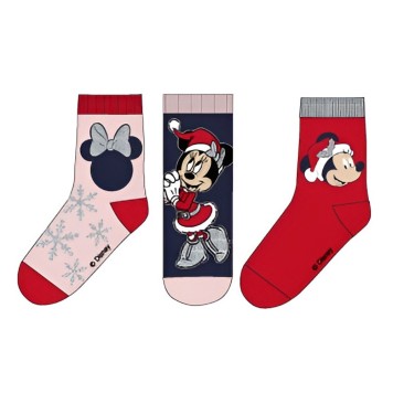 Disney Minnie  Snow Blue Christmas children's socks 31/34