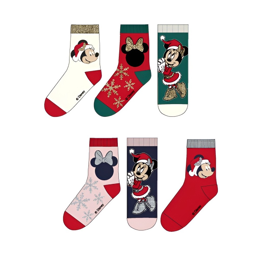 Disney Minnie  Snow Christmas kids socks 23-34