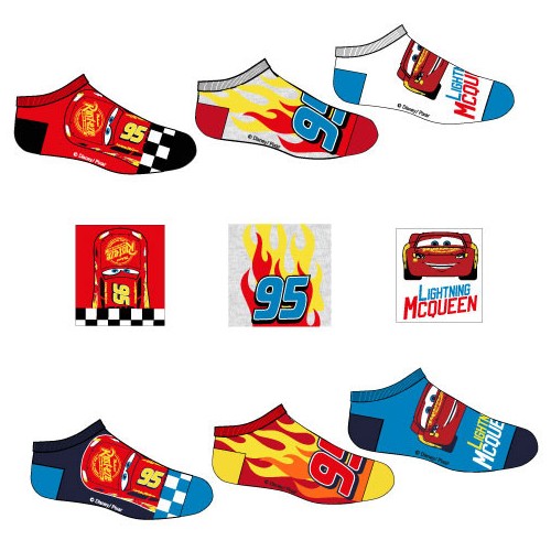 Disney Cars Fire children's low cut socks 23-34