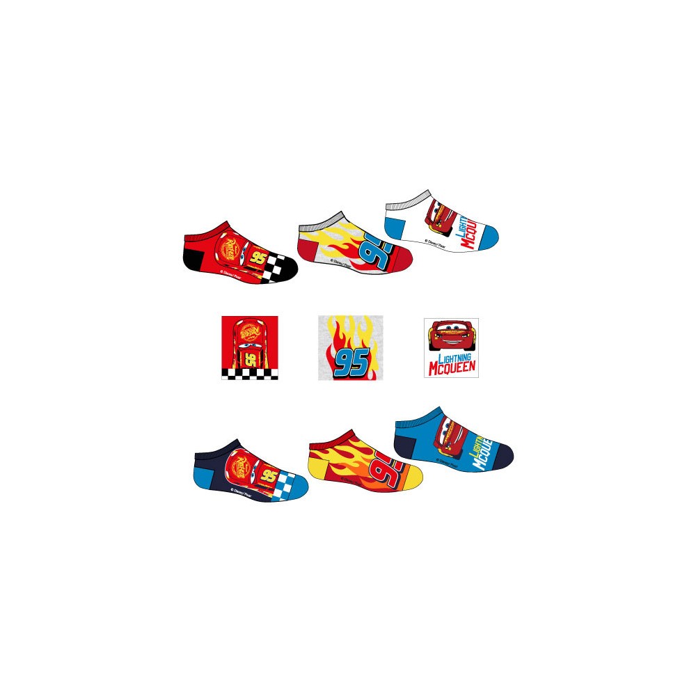 Disney Cars Fire children's low cut socks 23-34