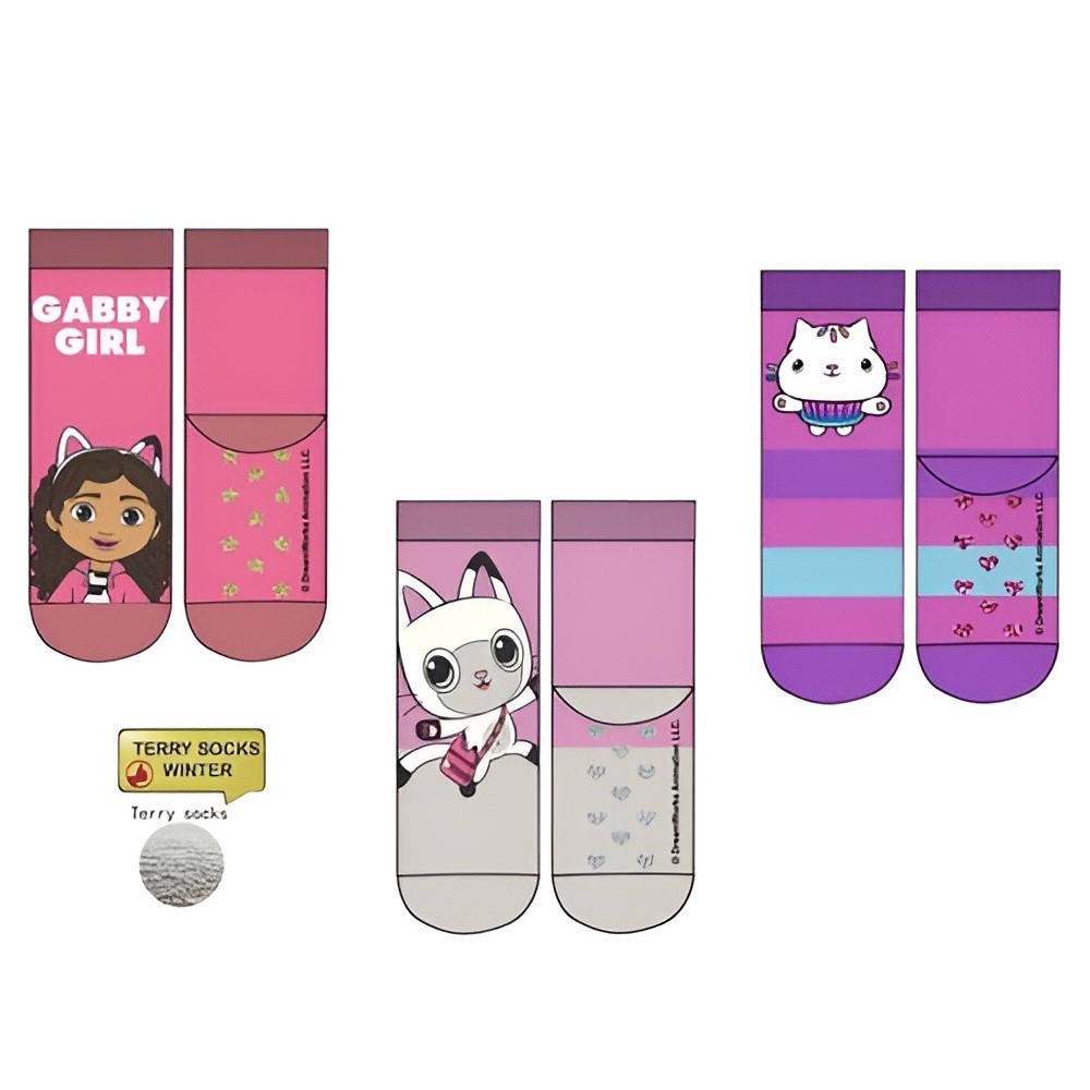 Gabby's Dollhouse Girls children's thick anti-slip socks 23-34