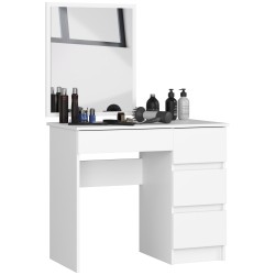 TOALETKA KOSMETYCZNA Z LUSTREM T-6/SL 500x600 PRAWA BIAŁA