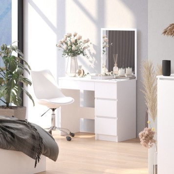 TOALETKA KOSMETYCZNA Z LUSTREM T-6/SL 500x600 PRAWA BIAŁA