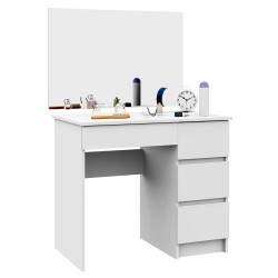 TOALETKA KOSMETYCZNA Z LUSTREM T-6/SL 900x600 PRAWA BIAŁA