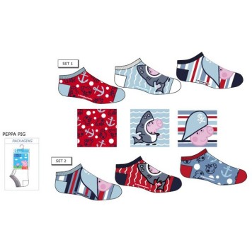 Peppa Pig Sea kids no-show socks 23-34