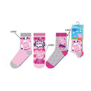 Peppa Pig Sparkle Steps Grey children's socks 31/34