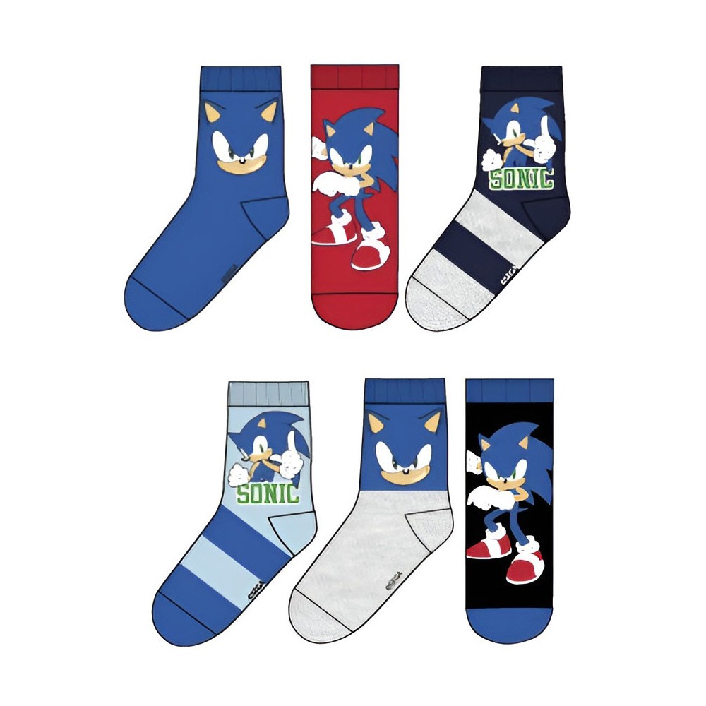 Sonic the Hedgehog Blue Sonic the Hedgehog Kids Socks 23-34