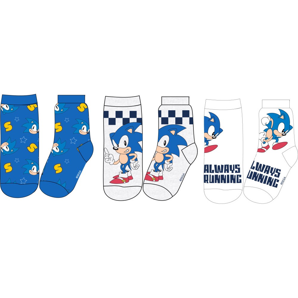 Sonic the Hedgehog Sonic the Hedgehog Running Kids Socks 23-34