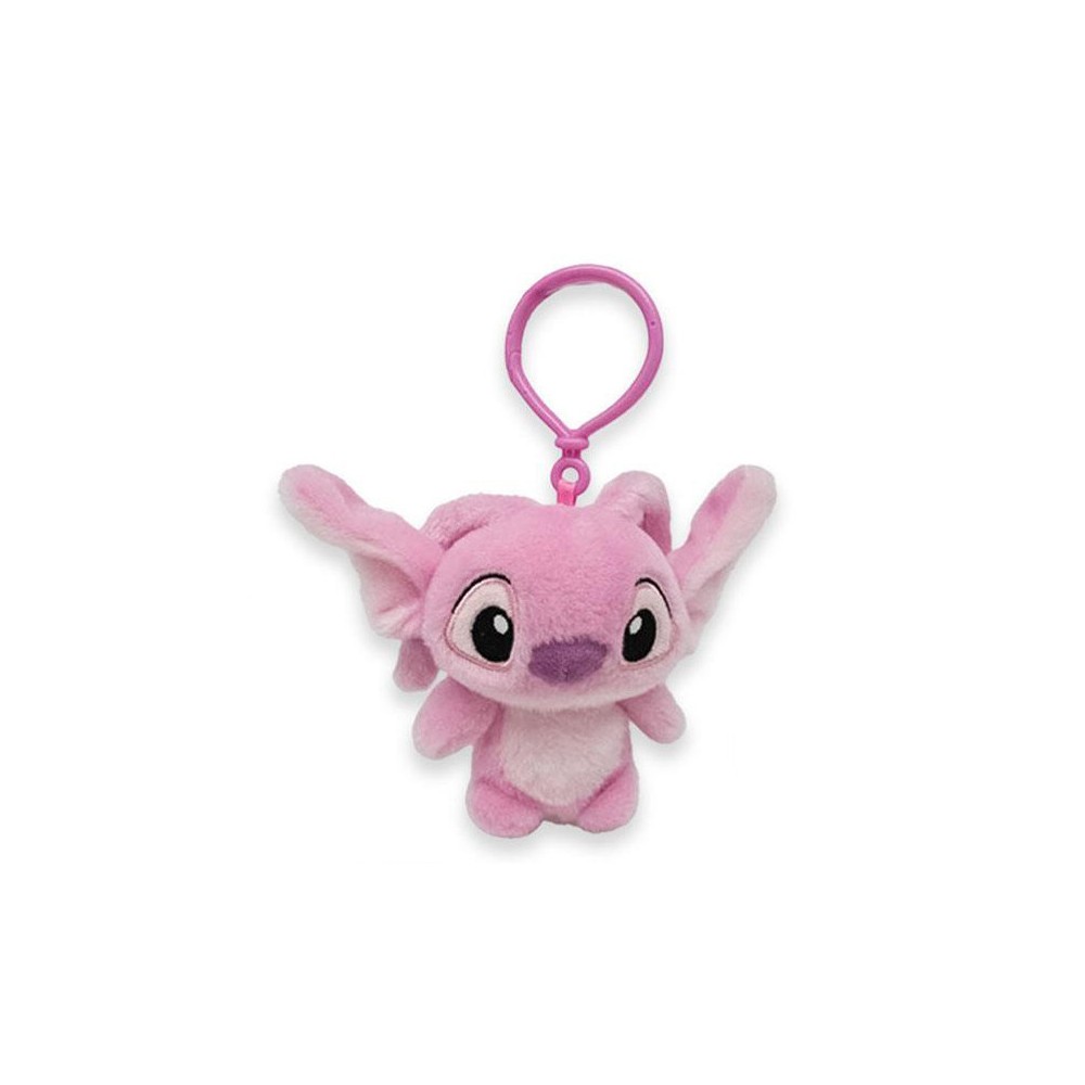 Disney Lilo and Stitch Pink 3D plush figure with hook, bag accessory 12 cm