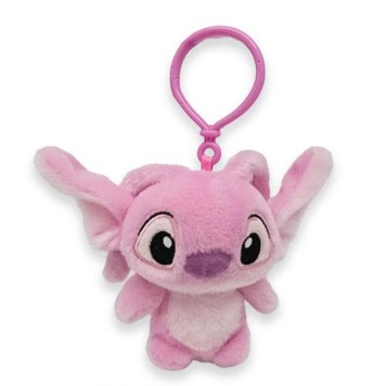 Disney Lilo and Stitch Pink 3D plush figure with hook, bag accessory 12 cm