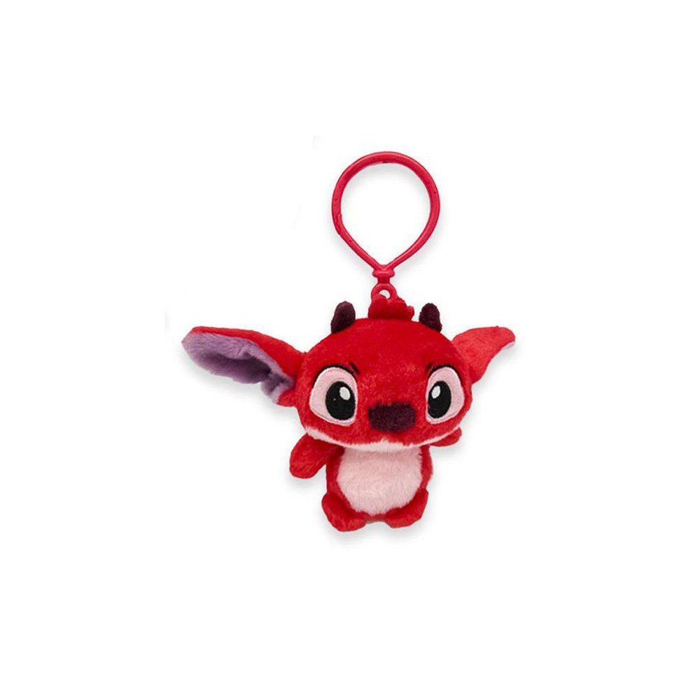 Disney Lilo and Stitch Pink Red 3D plush figure with hanger, bag charm 12 cm