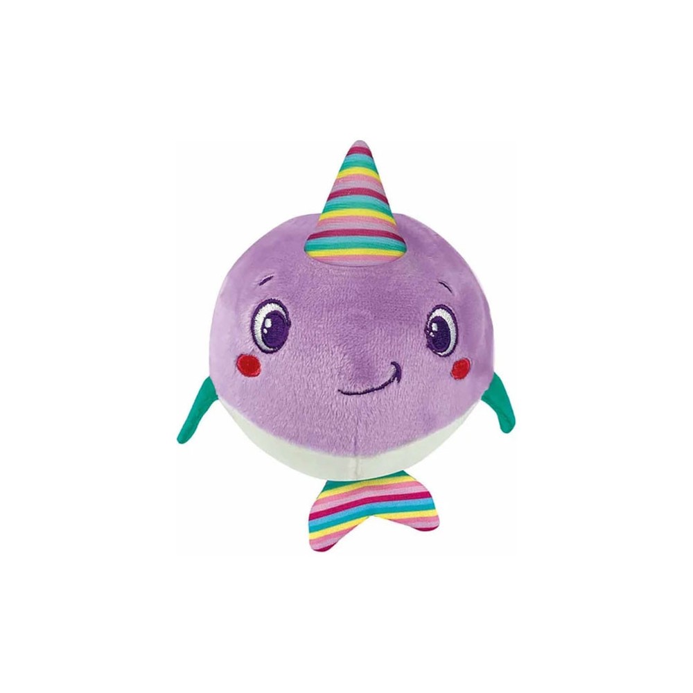 Animals Whimsy Narwhal plush ball figure, baby rattle Clementoni