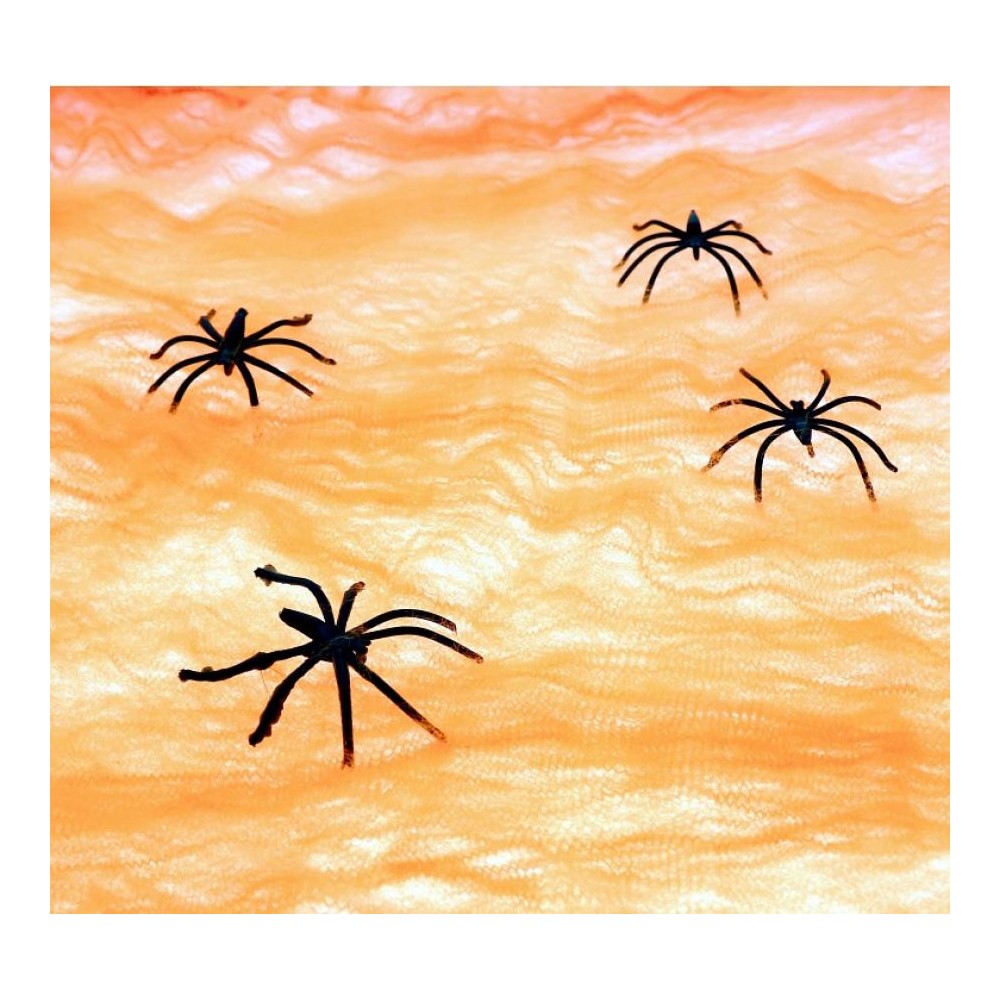 Orange Spider web with Spiders