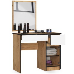 TOALETKA KOSMETYCZNA Z LUSTREM P-2/SL 500x600 PRAWA DĄB CRAFT / BIAŁA