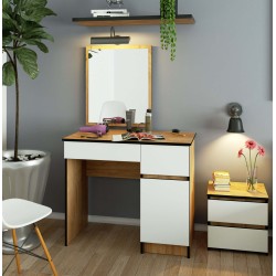 TOALETKA KOSMETYCZNA Z LUSTREM P-2/SL 500x600 PRAWA DĄB CRAFT / BIAŁA