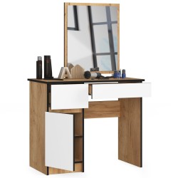 Toaletka z lustrem CLP P-2/SL LEWE DĄB CRAFT / BIAŁA