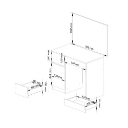 Toaletka z lustrem CLP P-2/SL 900x600 LEWE DĄB CRAFT