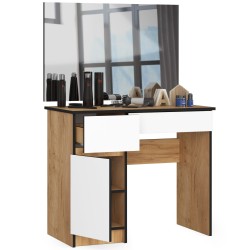 Toaletka z lustrem CLP P-2/SL 900x600 LEWE DĄB CRAFT / BIAŁA